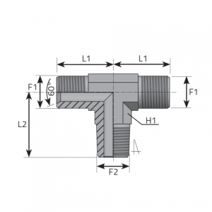 Branch Tee Male BSPP – male BSPT. (TMG..MGK..P)